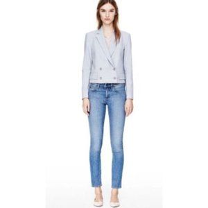 $535 THEORY ICON Timeless Classics Reborn CROP Blazer Jacket WOOL POPLIN ( 8 )